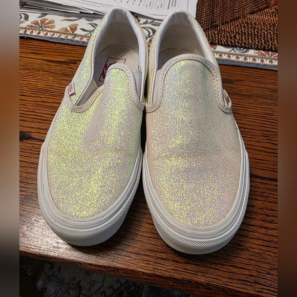 Vans Glittery White Slip-On Sneakers - Picture 2 of 10